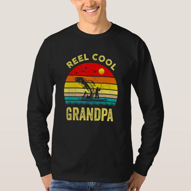 Manar Reel Coola Grandpa - Fiske efter Pappa eller T Shirt (Framsida)