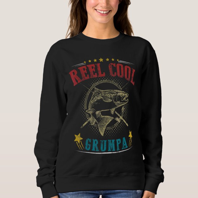 Manar Reel Coola Grumpa Fisherman Fars dag Fishi T Shirt (Framsida)