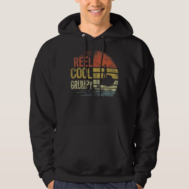 Manar Reel Coola Grumpy Fisherman Grumpy Pappor Da Hoodie (Framsida)