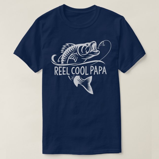 Manar Reel Coola Pappa Fishing Pappa Gifts Far T Shirt (Design framsida)