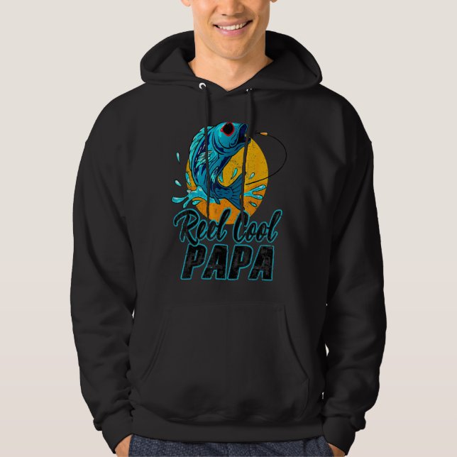 Manar Reel Coola Pappa Fishing Sunglass Far D Hoodie (Framsida)