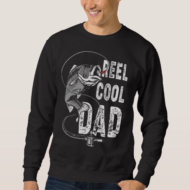 Manar Reel Coola Pappa Fiske efter Fars dag Lång Ärmad Tröja (Framsida)