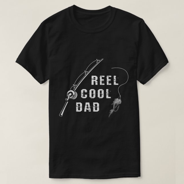 Manar Reel Coola Pappa Fiske efter regnbåge i Älsk T Shirt (Design framsida)