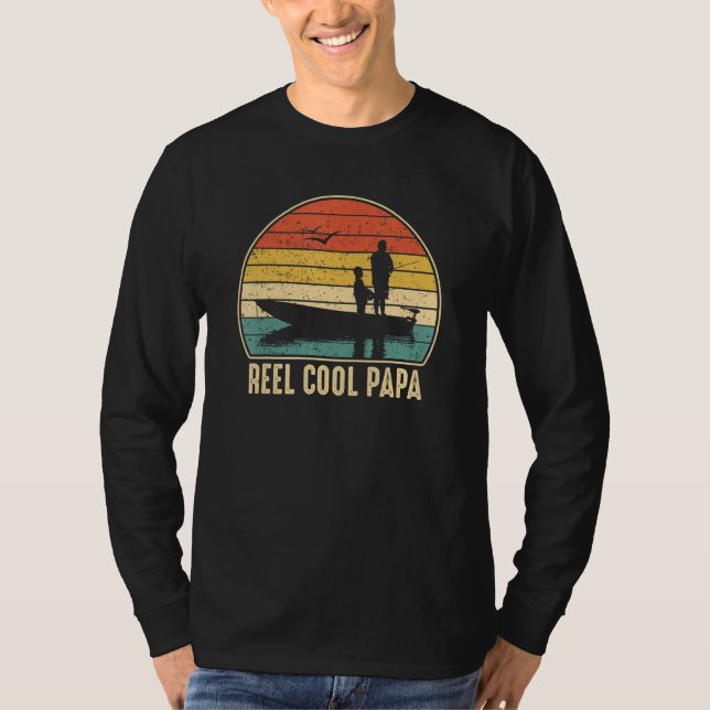 Manar Reel Coola Pappa Fiske Vintage T Shirt (Framsida)