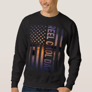 Manar Reel Coola Pappa Vintage Patriotisk pappa un Lång Ärmad Tröja