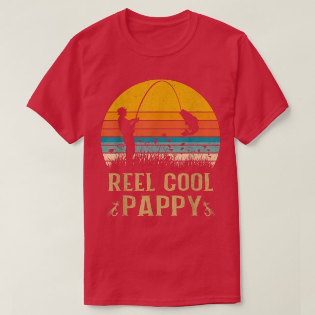 Manar Reel Coola Pappy Fishy s, Roligt Fars dag Fi T Shirt (Design framsida)
