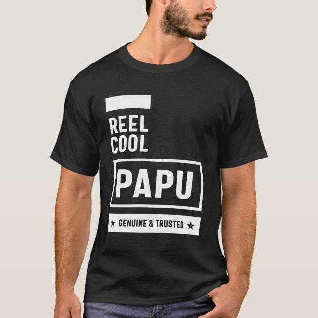 Manar Reel Coola Papu | Far Grandpa Gift T Shirt (Framsida)