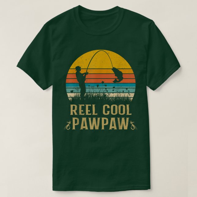 Manar Reel Coola Pawpaw Fishing Shirts, Roligt Far T Shirt (Design framsida)