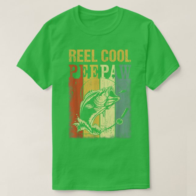 Manar Reel Coola Peepaw Fishing Shirts, Roligt Far T Shirt (Design framsida)