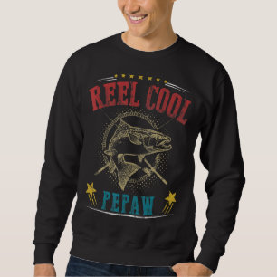 Manar Reel Coola Pepaw Fisherman Fars dag Fishin Lång Ärmad Tröja