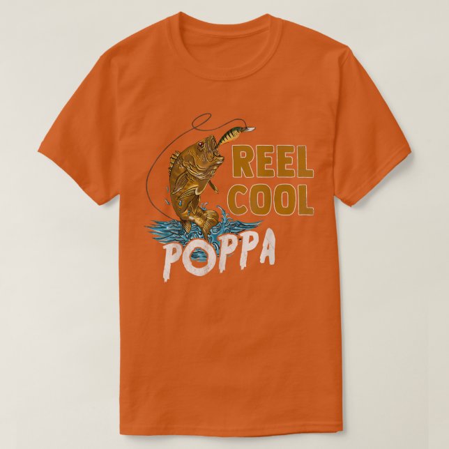 Manar Reel Coola Poppa Fishing Shirts, Roligt Far  T Shirt (Design framsida)