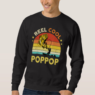 Manar Reel Coola Poppop Fisherman Pappa Poppop Far Lång Ärmad Tröja