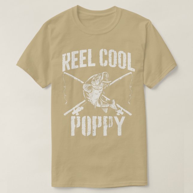 Manar Reel Coola Poppy Fishing Fars dag Grandpa T Shirt (Design framsida)