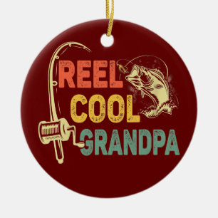 Manar Reel Coola Poppy Fishing Grandpa Fars dag Julgransprydnad Keramik