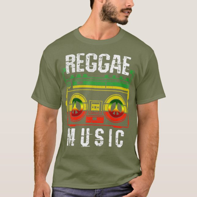 Manar Reggae Music Peace One Kärlek Rasta African T Shirt (Framsida)