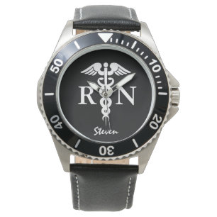 Manar Registered Nurse Caduceus Anpassningsbar Bla Armbandsur