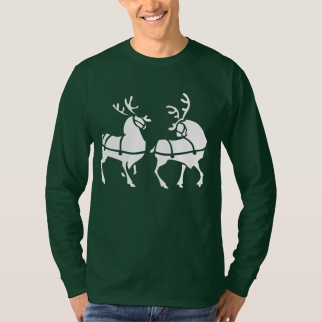 Manar Reindeer Shirt Festive jul Shirt T (Framsida)