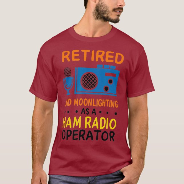 Manar Reless Moonlight Ham Radio Operator T Shirt (Framsida)