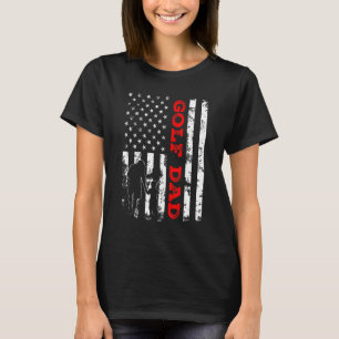 Manar Retro American Flagga Proud Golf Pappa Sport T Shirt