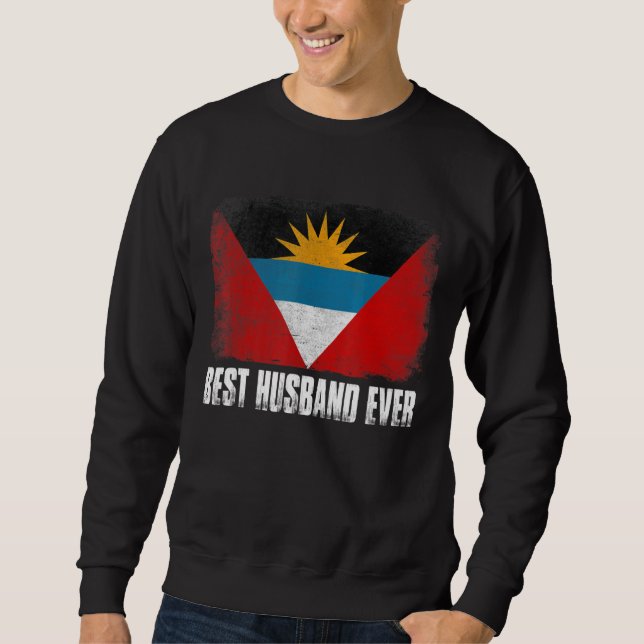 Manar Retro Antigua och Barbuda Flagga Best Make E Lång Ärmad Tröja (Framsida)