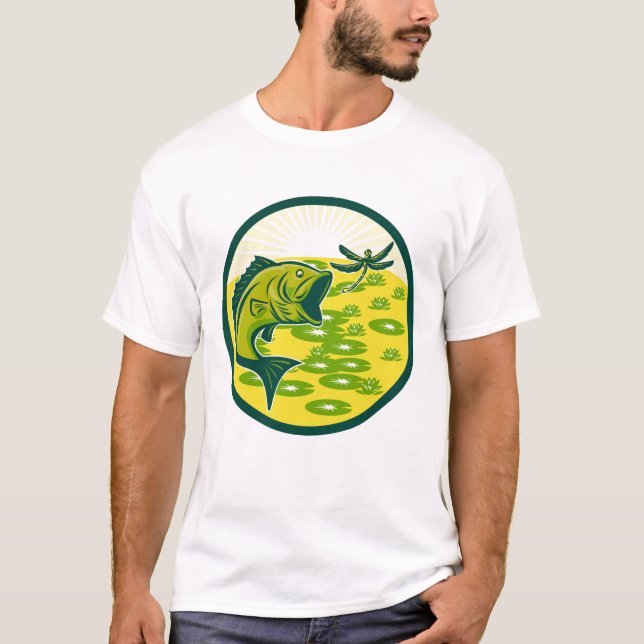 Manar Retro Bass Jumping Dragonfly T-Shirt (Framsida)