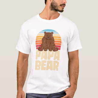 Manar Retro Bear Family pappa Animal Pappa Pappa B T Shirt