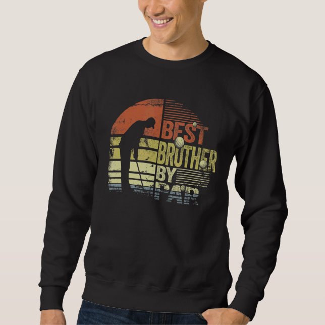 Manar Retro Best Brother by Par Golf Player Pappa Lång Ärmad Tröja (Framsida)