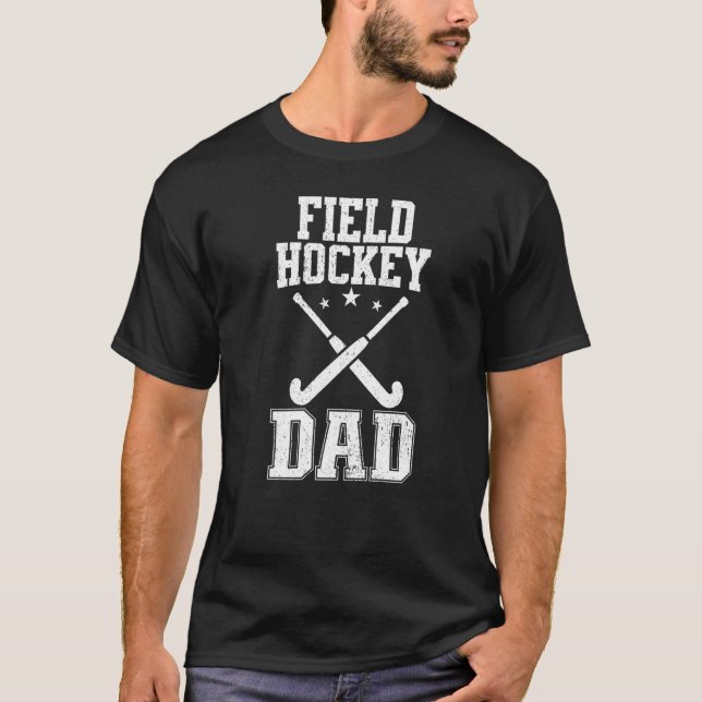 Manar Retro Fält Hockey Pappa T Shirt (Framsida)