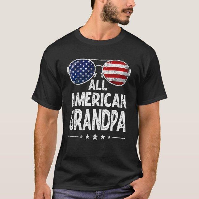 Manar Retro Fars dag Familj Alla amerikanska farfa T Shirt (Framsida)