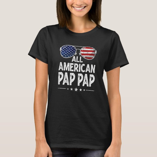 Manar Retro Fars dag-familjen Alla amerikanska Pap T Shirt (Framsida)