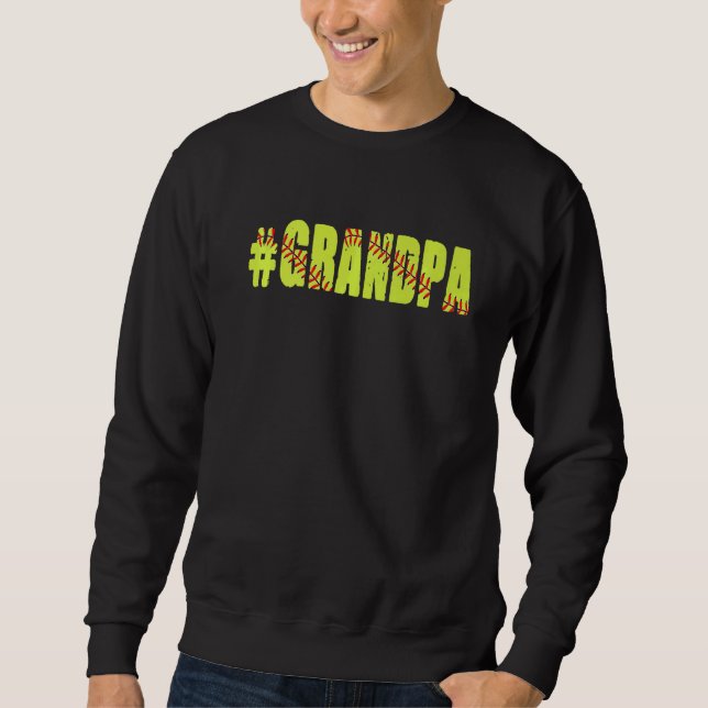 Manar Retro Fars dag Manar Softball Grandpa Softba Lång Ärmad Tröja (Framsida)