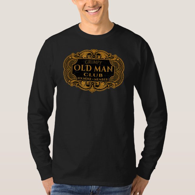 Manar Retro Grumpy Old Man Klubb Founder Member Pa T Shirt (Framsida)