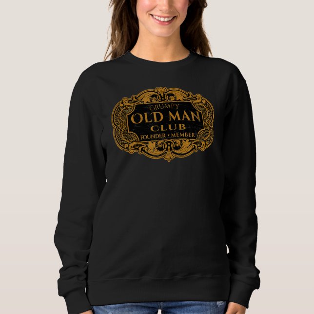 Manar Retro Grumpy Old Man Klubb Founder Member Pa T Shirt (Framsida)