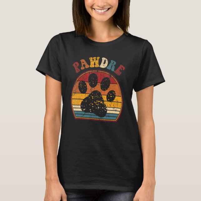 Manar Retro Hund Cat Pappa Pawdre Pet Tass pappa T Shirt (Framsida)