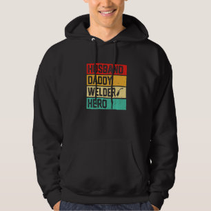 Manar Retro Make pappa Welder Hero Fars dag Hoodie