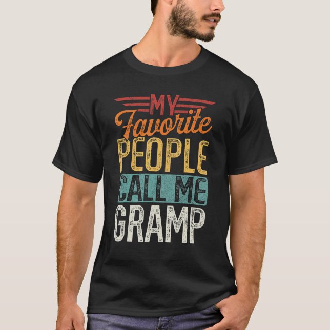 Manar Retro Mina favoriter kallar mig Gramp Far T Shirt (Framsida)