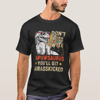 Manar Retro Papaw Rex Saurus Fars dag jul T Shirt