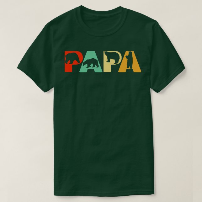Manar Retro Pappa Bear Pappa Funny Bear Pappa Far  T Shirt (Design framsida)