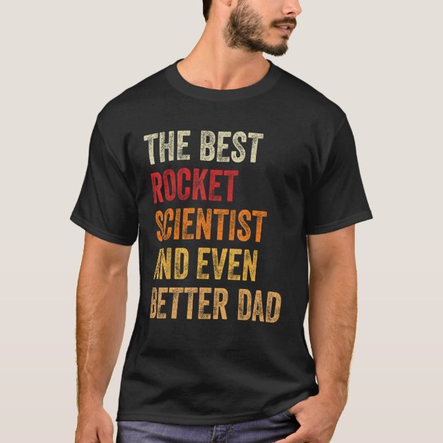 Manar Retro Rocket Scientist och ännu bättre Pappa T Shirt (Framsida)