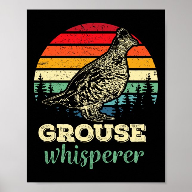 Manar Retro Ruffed Grouse Whisperer Bird Hunting B Poster (Framsidan)