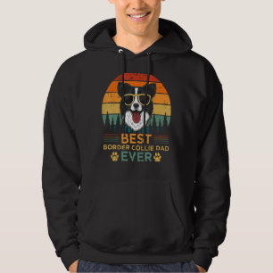 Manar Retro Stil Bästa Gräns Collie Pappa Aldrig f Hoodie