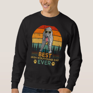 Manar Retro Stil Bästa irländska Wolfhound Pappa A Lång Ärmad Tröja