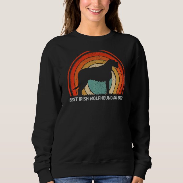 Manar Retro Stil Bästa irländska Wolfhound Pappa A T Shirt (Framsida)
