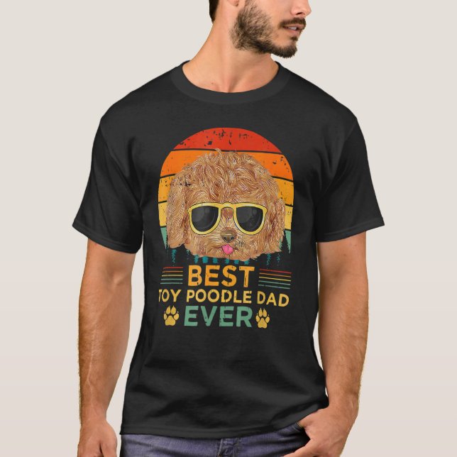 Manar Retro Stil Bästa Leksak Pudel Pappa Exakt Fa T Shirt (Framsida)