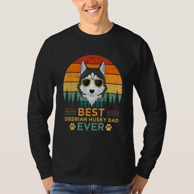 Manar Retro Stil, bästa Siberian husky Pappa någon T Shirt (Framsida)