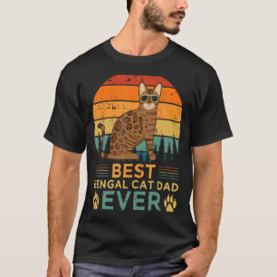 Manar Retro Stil Best Bengal Cat Pappa er Far T Shirt