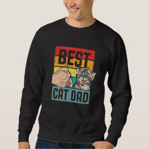 Manar Retro Stil Best Cat Pappa Lång Ärmad Tröja