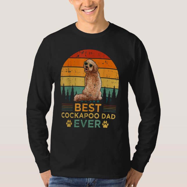 Manar Retro Stil Best Cockapoo Pappa Alltid Far D T Shirt (Framsida)