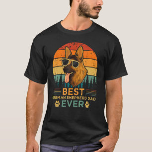 Manar Retro Stil Best German Shepherd Pappa någons T Shirt