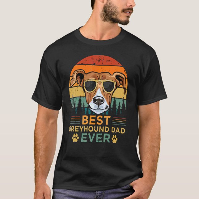 Manar Retro Stil Best Greyhound Pappa Alltid Pappo T Shirt (Framsida)